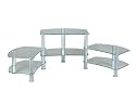 Alu & Glas Universalrack - Plasma LCD TV Rack universell für alle Fernseher bis 42" ( Pioneer , Panasonic , Philips , Sony , Toshiba , Samsung usw.) nutzbar - variabel aufstellbar