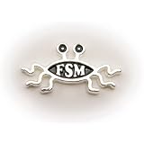 Shapely Flying Spaghetti Monster Lapel Pin - bright silver finish