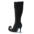Women's Knee High Elf Boot 3.5 Inch Heel Christmas Elf Black Green Red