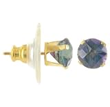 14 KT Yellow Gold Mistic fire Stainless Steel Back Post Stud 14K Earrings