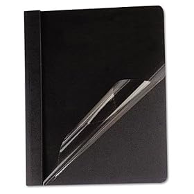 New-Universal 57120 - Clear Front Report Cover, Tang Fasteners, Letter Size, Black, 25/Box - UNV57120