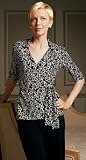 SQUARE PRINT WRAP BLOUSE