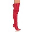 5 Inch Sexy Thigh Boot With Lace At The Rear Red Leather High Heel Boot