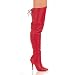 5 Inch Sexy Thigh Boot With Lace At The Rear Red Leather High Heel Boot