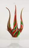 Christmas Flames Handblown Art Glass Sculpture X1287