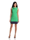 Adrianna Papell Women’s Roll Collar Lace Sheath Dress, Green, 8
