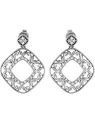 Diamond Earrings Sterling Silver 1/5 Cttw Pair Diamond Earrings
