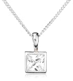 Image of Silver P0280-CZ /CH96-41 41cm Square CZ Pendant on Chain