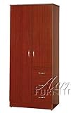 Wardrobe Bedroom Armoire in Cherry Finish