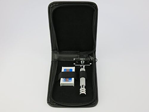 Merkur Style Long Handle Double Edge Safety Razor + 10 Israeli Personna Blade Gift Set