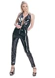 Vinyl Halter Zipper Front Catsuit Sexy Lingerie Intimate Apparel