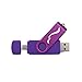 Techkey OTG USB Flash Drive for Cell Phones,Tablets and PCs,Key Chain Included,Watercolor Series,16GB,Purple