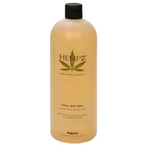 Hempz Pure Herbal Extracts, Herbal Body Wash Herbal Body Wash, Jasmine, Peach and Wild Rose, 33.8 fl oz (1l)