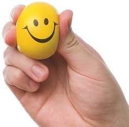 10 PCS Happy Smile Face Squeeze Balls / Mini Neon Smile Face Relaxable Balls (Yellow)