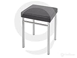 Badhocker Metall verchromt Bezug Skai schwarz Sale