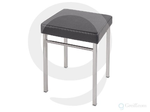 Badhocker Metall verchromt Bezug Skai schwarz Sale