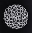 Metallic Silver Hair Net Crocheted Hair Bun Cover- MEDIUM