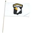 101st Air Borne Flag 12in x 18in - Mounted on 24in Wooden stick