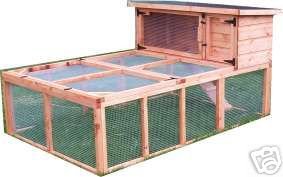 Rabbit Hutch and Run - 4' x 18 Hutch on a 6' x 4' Run Cage