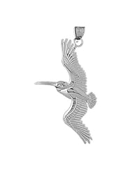 Dazzlers Solid 14 karats Gold Pelican Bird Charm Pendant available in three colors from jewelsberry (weights: 3.7 grams only)