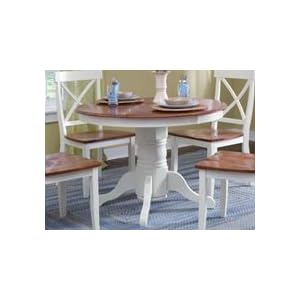 Home Styles Round Pedestal Dining Table White Cottage Oak Finish 5167-30 by Home Styles