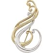 14K Two-Tone Gold Brooch