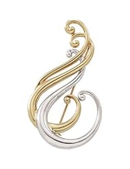 Two Tone Fashion Brooch by US Gems