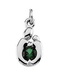 Mother & Child Charm Aquamarine 14K White March 15.25X06.50 Mm 83170