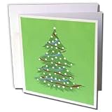CherylsArt Holidays Christmas - Red White and Blue Christmas Tree - Greeting Cards-12 Greeting Cards with envelopes