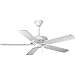 Progress Lighting P2503-30W 52-Inch Performance 5 Blade Fan with 3-Speed Reversible Motor, White