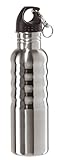Oggi 17-Ounce Stainless Steel Double Wall Sport Bottle with Screw Top and Carabiner Clip