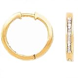 10k Yellow Gold & Princess-Cut Diamond Channel-Set Hoop Earrings (0.25ctw)
