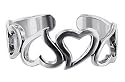 Sterling Silver Toe Ring Tiny Hollow Hearts Toering