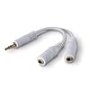White Headphone 3.5mm Jack Splitter Adapter Cable/Lead