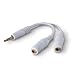 White Headphone 3.5mm Jack Splitter Adapter Cable/Lead