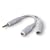 White Headphone 3.5mm Jack Splitter Adapter Cable/Lead