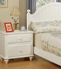 Night Stand in White Finish by Poundex