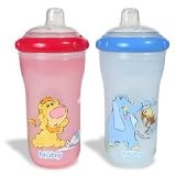 Nuby: 2-Pack 9-oz. Insulated Sipper Cups - Blue/Red
