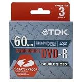 TDK 8cm Scratch Resistant Double Sided Write-Once DVD-R - 3-pack