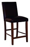 24'' Manhattan Barstool- Black w/ Chestnut Legs