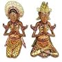 Wood statuettes, 'Wedding Ceremony' (pair)
