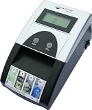 Cashtester CT 400 Geldprüfgerät f.4 Währungen Akku+220V Geldprüfgerät Akku & 220V-Betrieb integrierter Hochleistungsakku Geldschein Banknoten Geld Prüfer Cash-Tester Updatefähig US-Dollar EURO