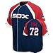 Majestic Chicago White Sox #72 Carlton Fisk Navy Blue-Red Wheelhouse Cooperstown Player Baseball Jersey (XX-Large)