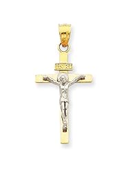 14k Gold INRI Crucifix Pendant