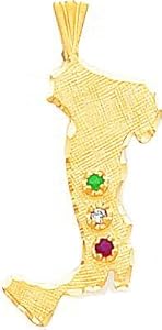 14K Yellow Gold Italy Charm Pendant Jewelry Boot