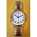 Talking Time Day and Date Watch Gold Tone, Leather Band