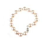 AugustinaJewelry Single Strand 7-7.5 Inch 10MM Pink Shell Pearl Bracelet