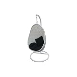 Premier Housewares Hanging Chair Rattan with Metal Frame, 192 x 90 x 90 cm, White
