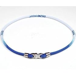 Phiten D11 X50 Blue & White Baseball Necklace