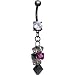 Handcrafted Austrian Crystal Midnight Cascade Titanium Belly Ring